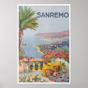 Sanremo Art Italy Travel Poster Print Italian