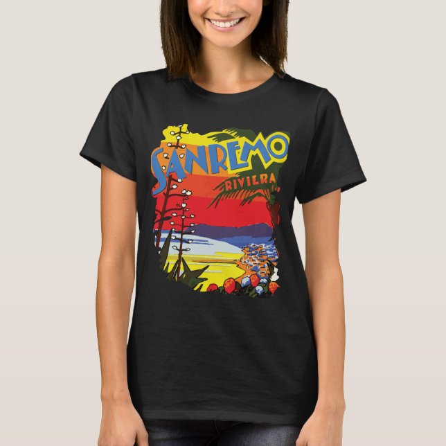 Sanremo Beach Riviera Sunny Travel T-Shirt (Front)