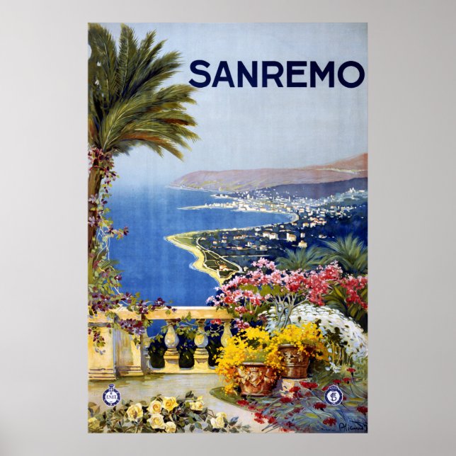 Sanremo Italy Travel Poster (Front)