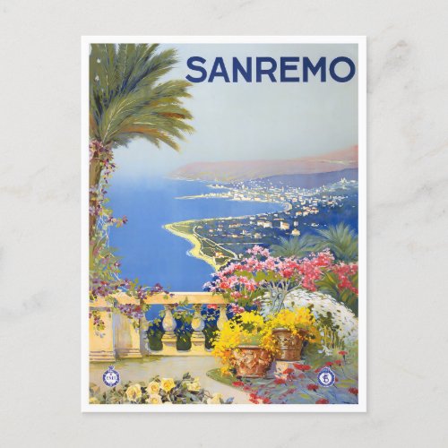 Sanremo Italy vintage travel Postcard