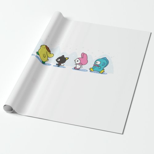 Sanrio Characters Holiday Ice Skating Hoodie Wrapping Paper