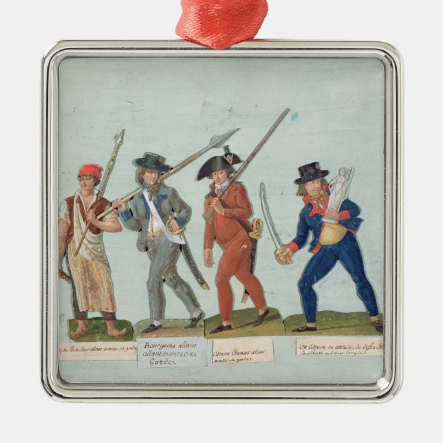 Sans Culotte Lighting his Pipe Metal Ornament (Front)