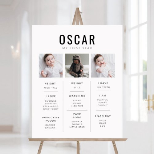 Sans Serif Milestone Foam Board with 3 Photos