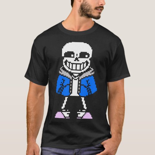 sans skeleton cool pixel art playera camiseta skel T_Shirt