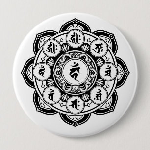 Sanskrit Mandala Button