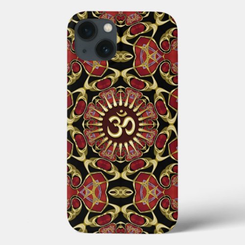 Sanskrit Om Gold  Red Baroque iPhone 13 Case