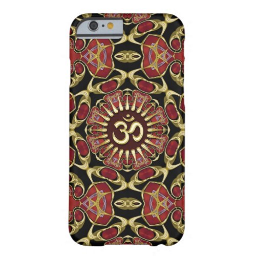 Sanskrit Om Gold + Red Baroque iPhone 6 Case