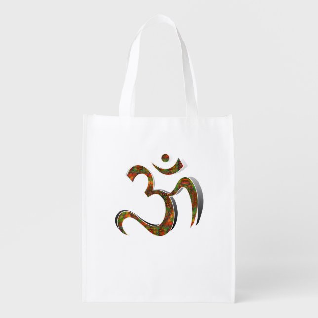 Sanskrit OM  Grocery Bag (Front)