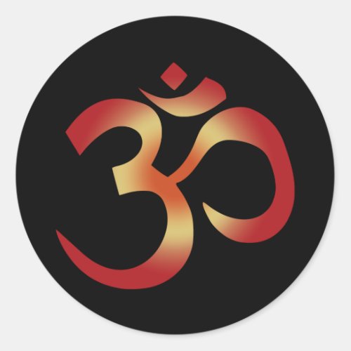 Sanskrit Om in Sunset Colors Classic Round Sticker