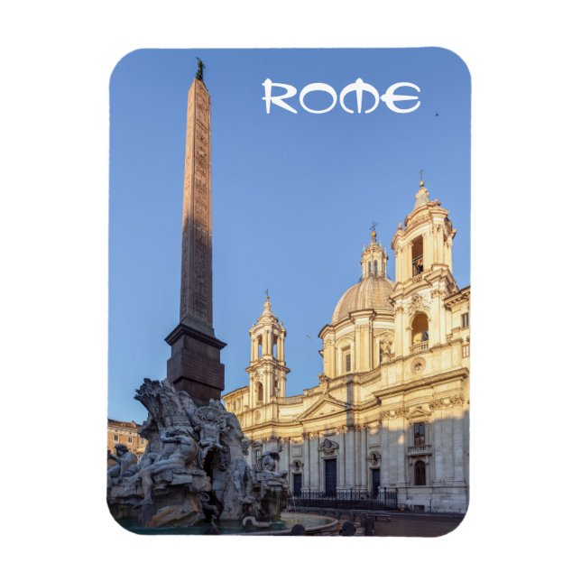 Sant Agnese Church at the Piazza Navona - Rome Magnet (Vertical)