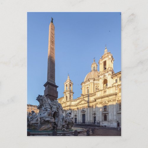 Sant Agnese Church at the Piazza Navona _ Rome Postcard