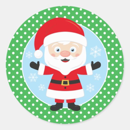 Sant Claus Christmas Holiday Round Sticker