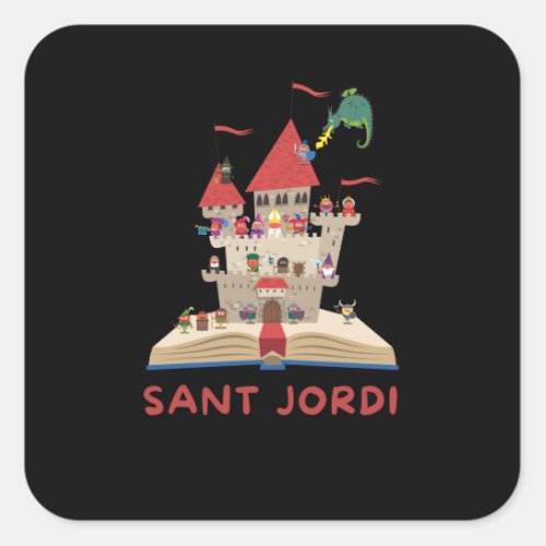 sant jordi square sticker