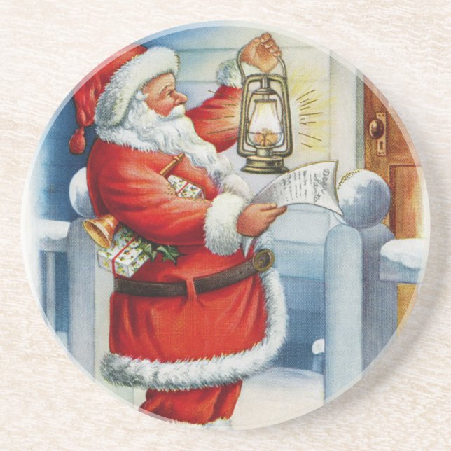 Santa 001 sandstone coaster (Front)