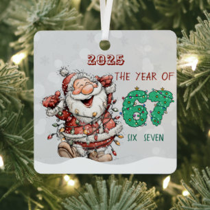 Santa 2025 Year of Six Seven Christmas Ornament