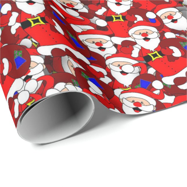 Santa 30 inches x 6 feet Wrapping Paper (Roll Corner)