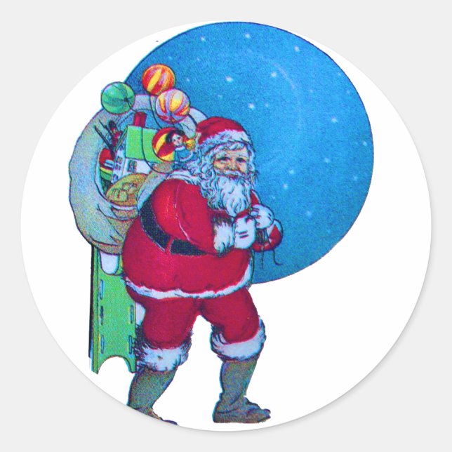 SANTA 3 CLASSIC ROUND STICKER (Front)