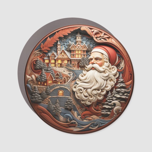 Santa 3D Car Magnet (Front)