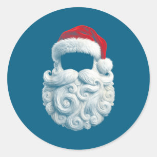 Santa 67 6 7 Six Seven Beard Cool Realistic  Classic Round Sticker