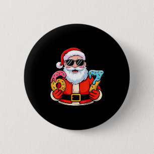 Santa 67 Ice Cream Drip Christmas  Button