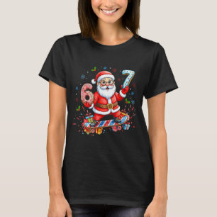 Santa 67 Meme Donut Skateboard Merry Christmas Boy T-Shirt