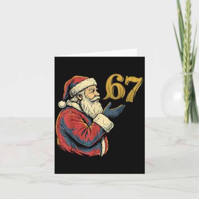 Santa 67 Number Funny Christmas Meme Se  Card (Front)