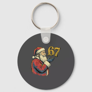 Santa 67 Number Funny Christmas Meme Se  Keychain