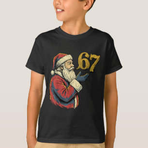 Santa 67 Number Funny Christmas Meme Se  T-Shirt