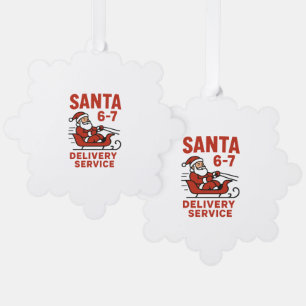 Santa 6-7 Delivery Service Ornament Card
