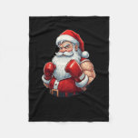 Santa A Boxer Funny Christmas Boxing Ho Ho-ly Knoc Fleece Blanket