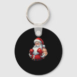 Santa A Boxer Funny Christmas Boxing Ho Ho-ly Knoc Keychain