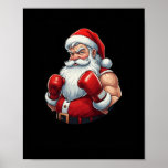 Santa A Boxer Funny Christmas Boxing Ho Ho-ly Knoc Poster