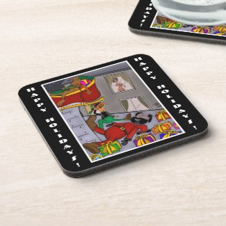 Santa Accident Funny Hard Plastic Coasters
