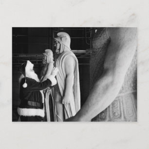 Santa admires a Centurian Guard, Union Station, DC Holiday Postcard