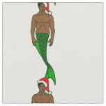 santa african black merman christmas mermaid fabric