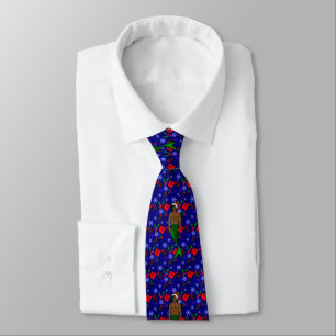 santa african black merman ugly xmas mermaid gifts neck tie
