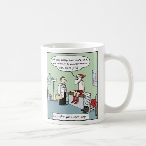 Santa After Gastric Bypass Surgery  Humorous Xmas Coffee Mug