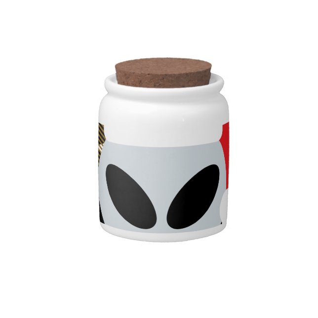 santa alien emoji candy jar (Front)