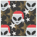santa alien emoji fabric