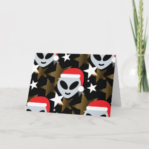 santa alien emoji holiday card
