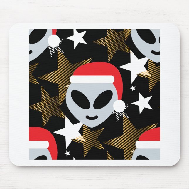 santa alien emoji mouse pad (Front)