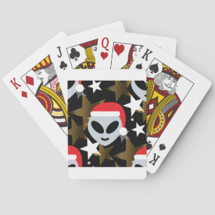 santa alien emoji poker cards