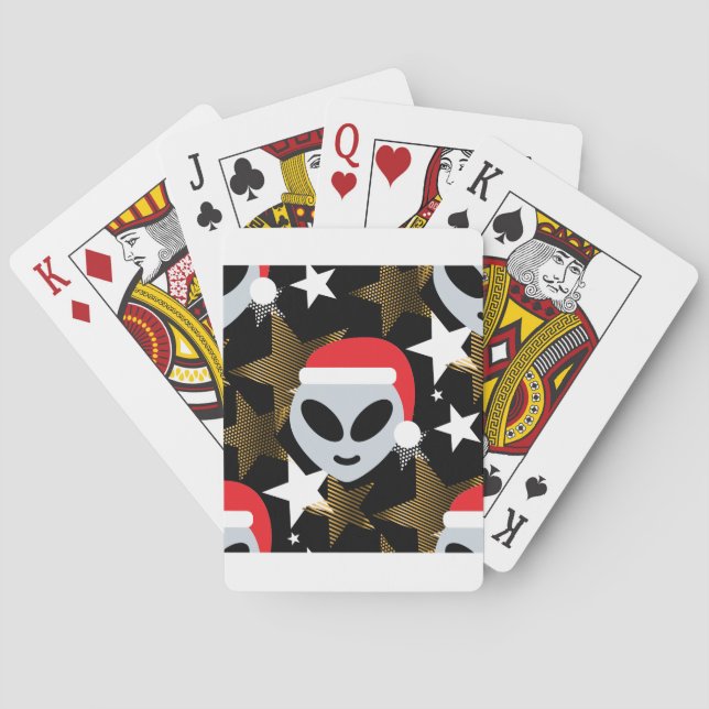 santa alien emoji poker cards (Back)
