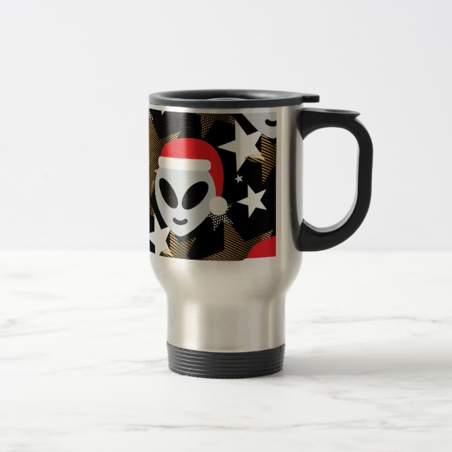 santa alien emoji travel mug (Right)