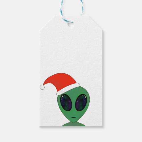 Santa alien gift tags