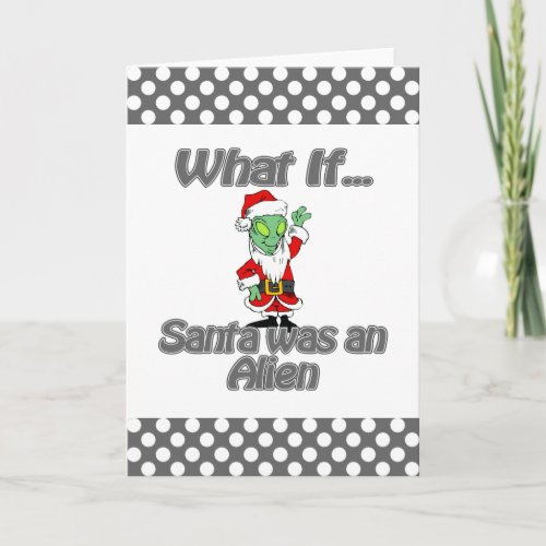 santa alien holiday card