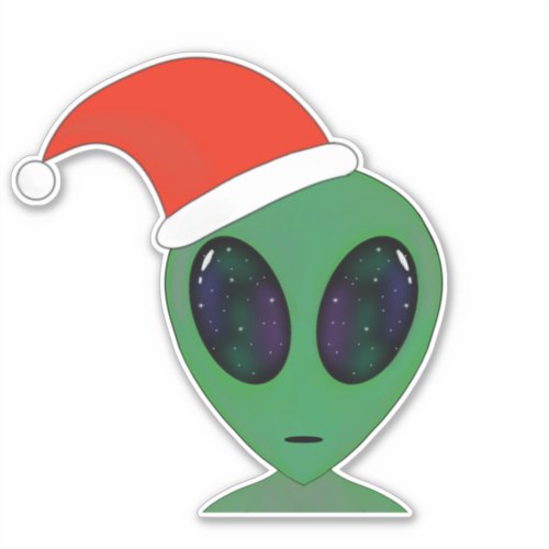 Santa alien sticker