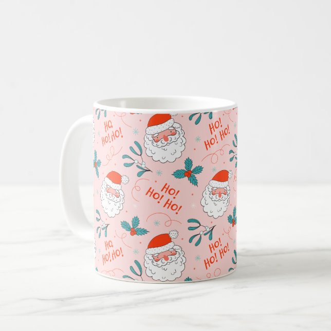 Santa all over print Joyful Greetings collection Coffee Mug (Front Left)