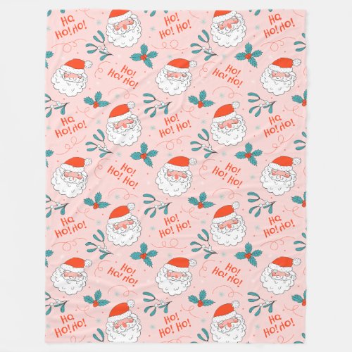 Santa all over print Joyful Greetings collection Fleece Blanket