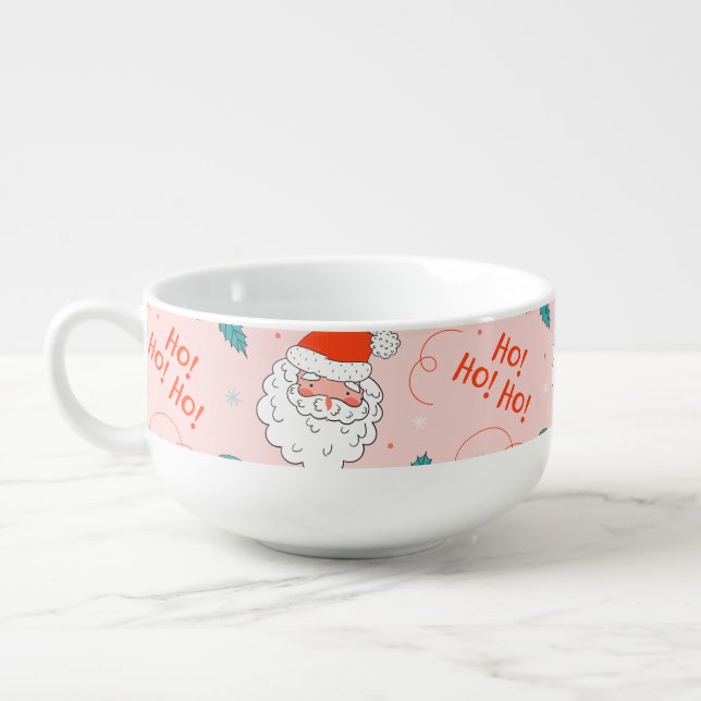 Santa all over print Joyful Greetings collection Soup Mug (Right)